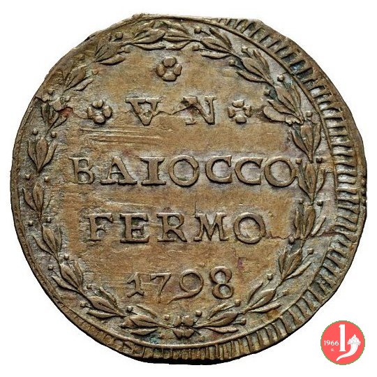 1 baiocco (anno I) 1798 (Fermo)