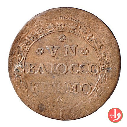 1 baiocco (anno PMO e senza data) 1798 (Fermo)