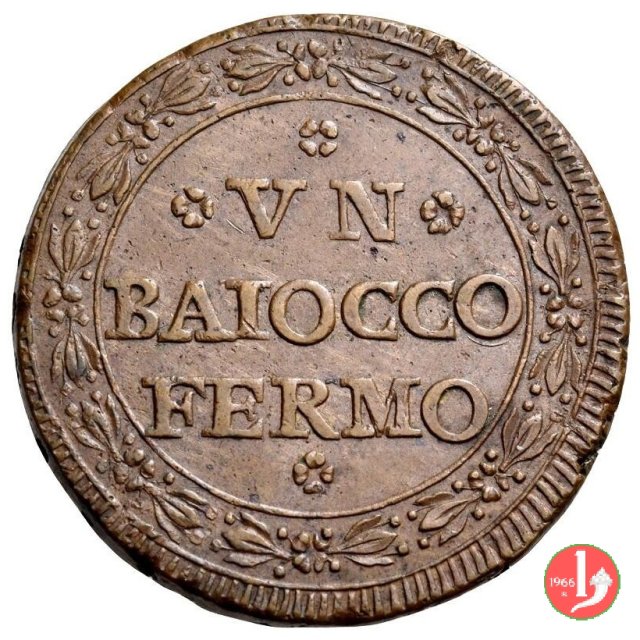 1 baiocco (anno PMO e senza data) 1798 (Fermo)