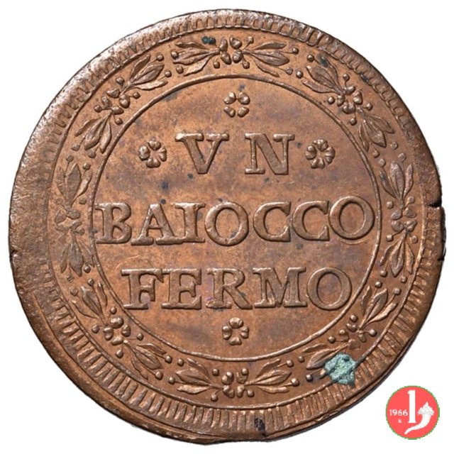 1 baiocco (anno PMO e senza data) 1798 (Fermo)