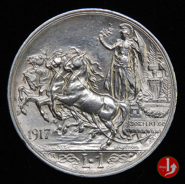 1 lira quadriga briosa 1917 (Roma)