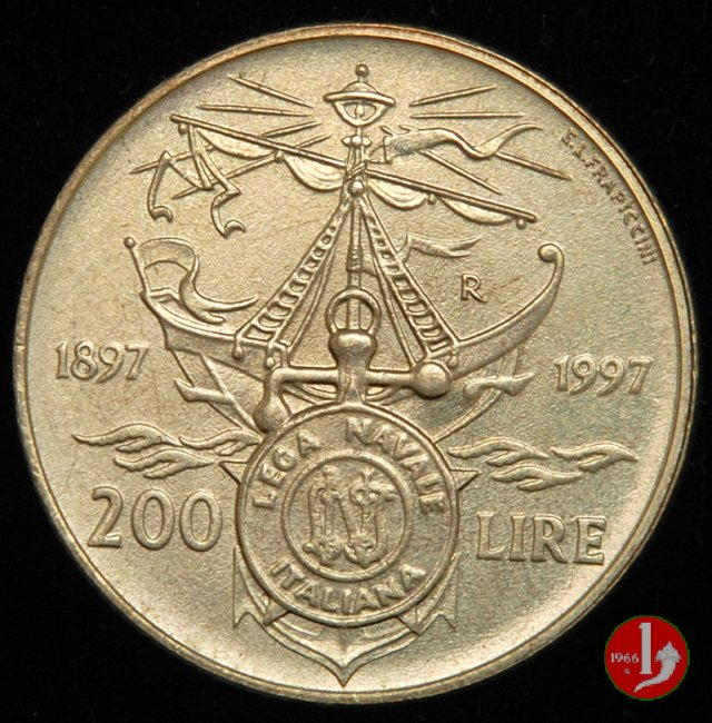 200 lire Lega navale 1997 (Roma)