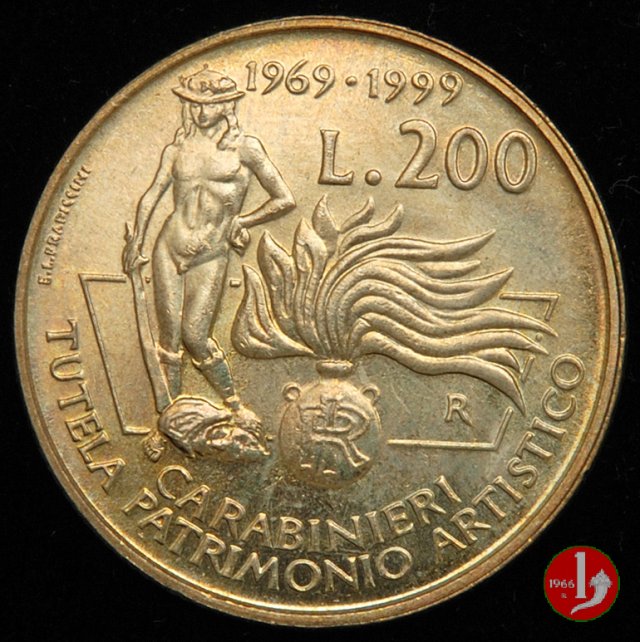 200 lire Tutela del Patrimonio Artistico 1999 (Roma)