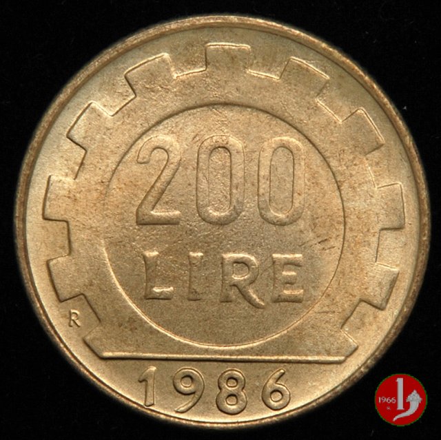 200 lire 1986 (Roma)