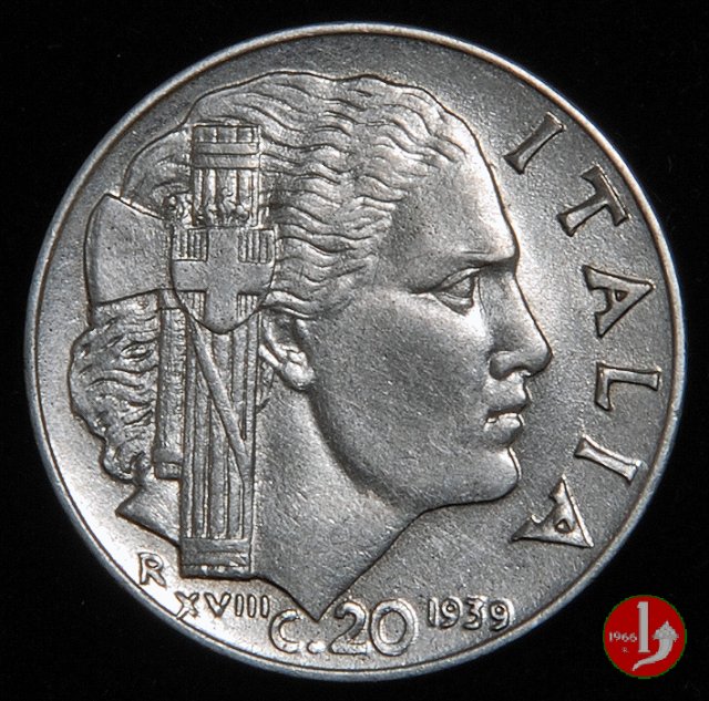 20 centesimi impero 1939 (Roma)