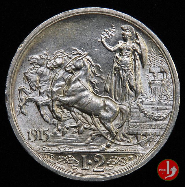 2 lire quadriga briosa 1915 (Roma)