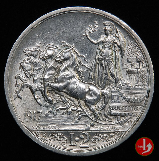 2 lire quadriga briosa 1917 (Roma)