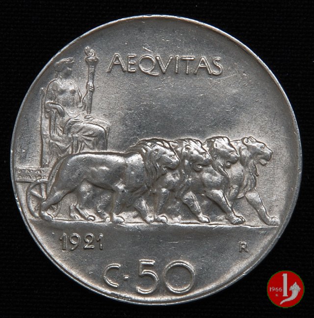 50 centesimi leoni 1921 (Roma)