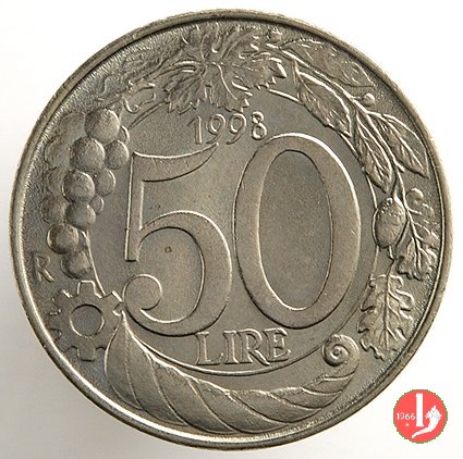 50 lire Italia turrita 1998 (Roma)