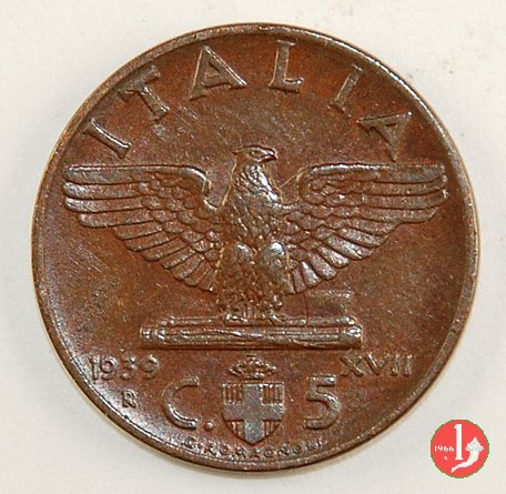 5 centesimi impero rame 1939 (Roma)