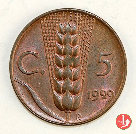 5 centesimi spiga 1929 (Roma)