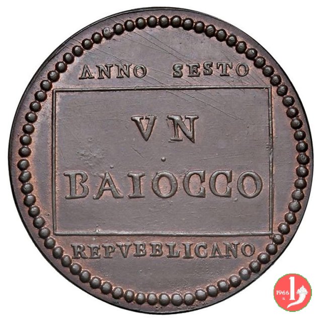 baiocco (fasci - prova di nuova monetazione) 1798 (Roma)