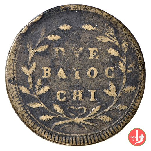 due baiocchi (con sigla "G-H") 1798-1799 (Roma)