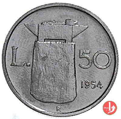 progetto 50 lire 1954 (incudine) 1954 (Roma)