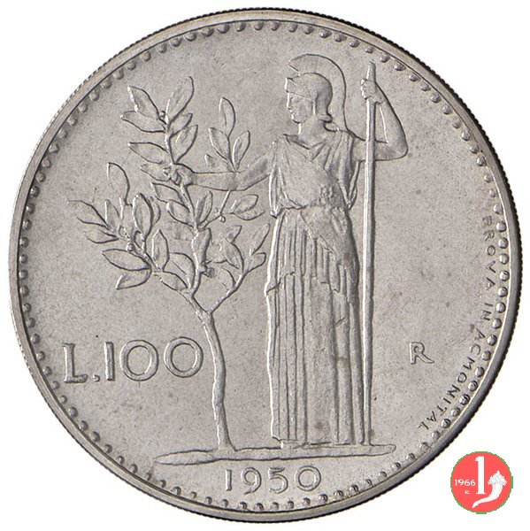 prova 100 lire 1950 in acmonital 1950 (Roma)