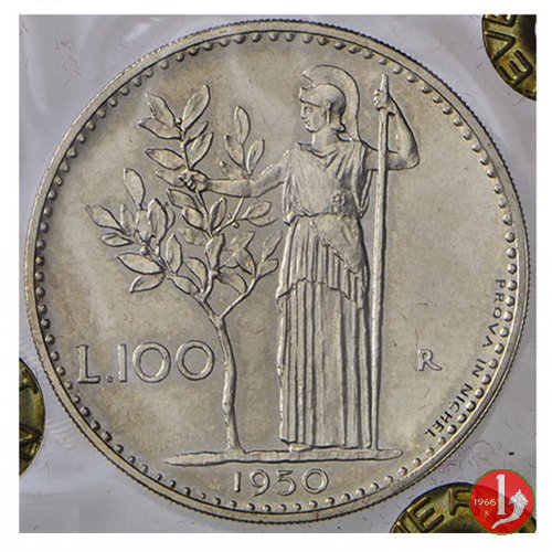 prova 100 lire 1950 in nichel 1950 (Roma)