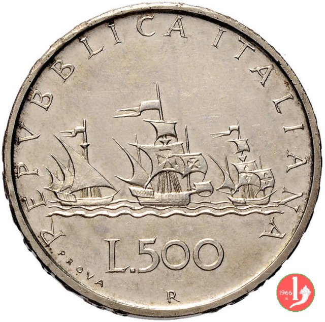 prova 500 lire 1957 (Caravelle) 1957 (Roma)