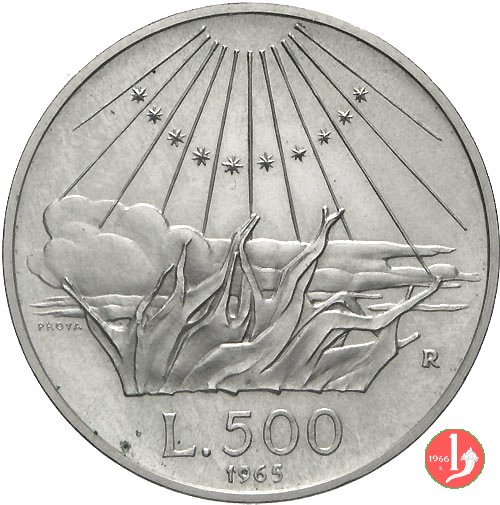 prova 500 lire 1965 (Dante) 1965 (Roma)