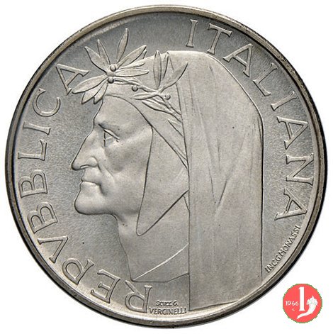 prova 500 lire 1965 (Dante) 1965 (Roma)