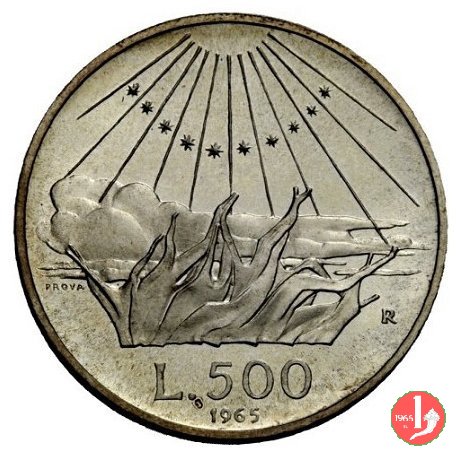 prova 500 lire 1965 (Dante) 1965 (Roma)