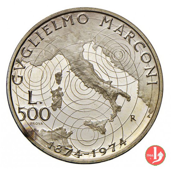 prova 500 lire 1974 (Marconi) 1974 (Roma)