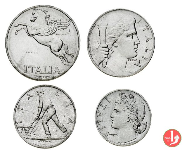 serie prova 10-5-2-1 lira 1946 ITALIA 1946 (Roma)