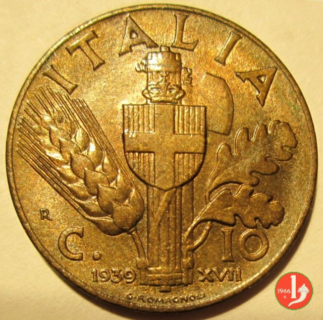 10 centesimi impero bronzital 1939 (Roma)