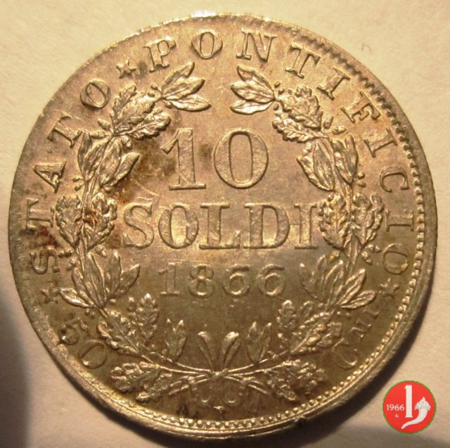 10 soldi - 50 centesimi 1866 (Roma)