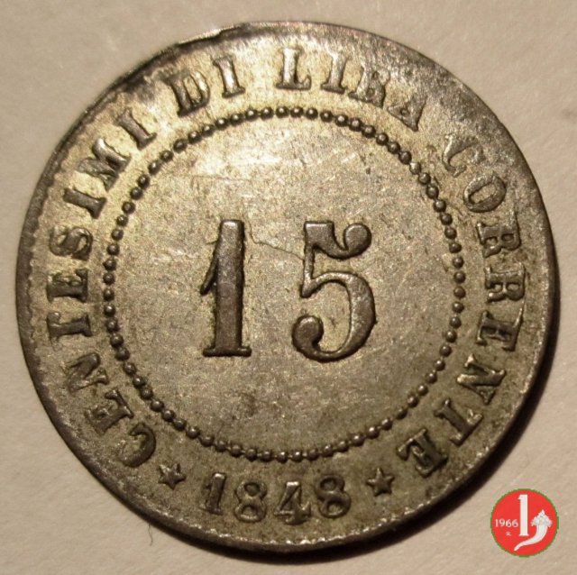 15 centesimi di lira corrente 1848 (Venezia)
