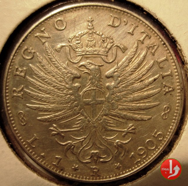 1 lira aquila sabauda 1905 (Roma)