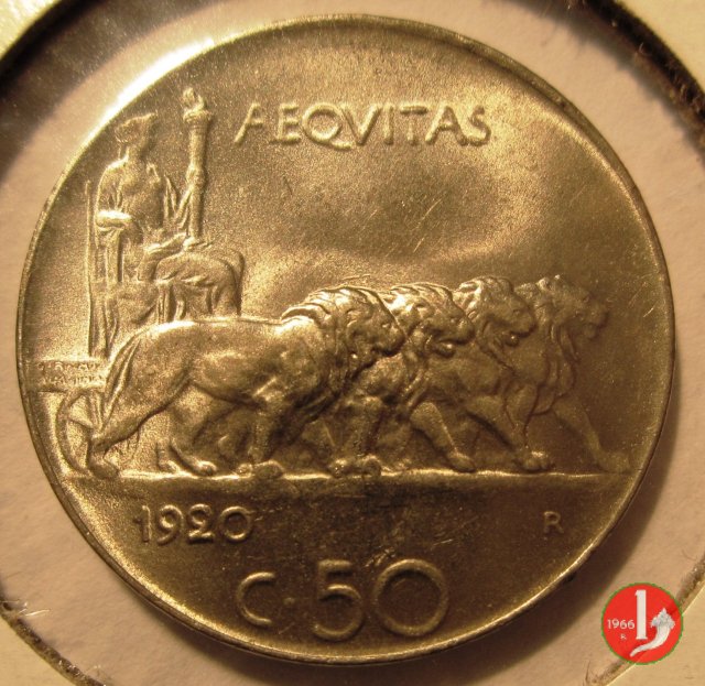 50 centesimi leoni 1920 (Roma)