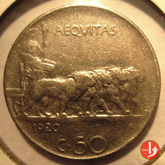 50 centesimi leoni 1920 (Roma)