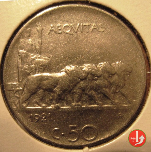 50 centesimi leoni 1921 (Roma)