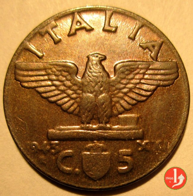 5 centesimi impero bronzital 1943 (Roma)