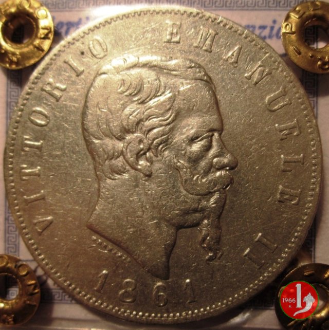 5 lire o scudo 1861 (Torino)