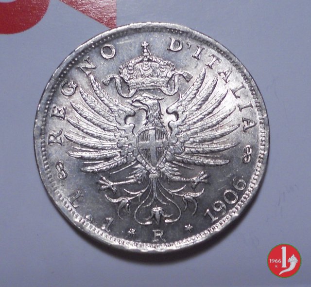 1 lira aquila sabauda 1906 (Roma)