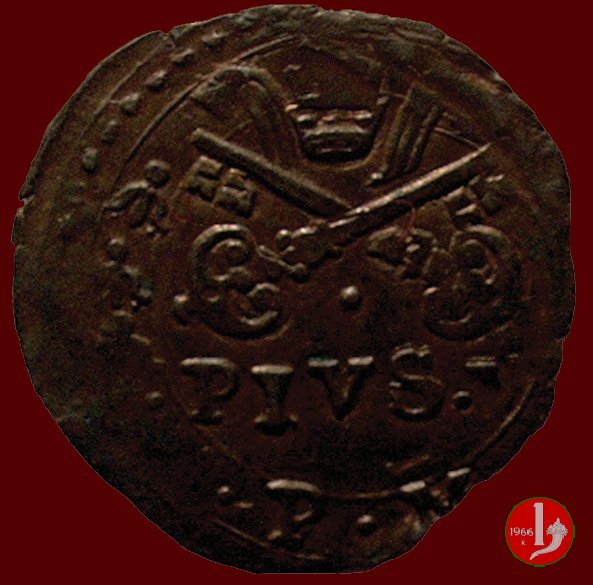 Quattrino (chiavi e scritto - S.Petrus Fani / seduto) 1566-1572 (Fano)