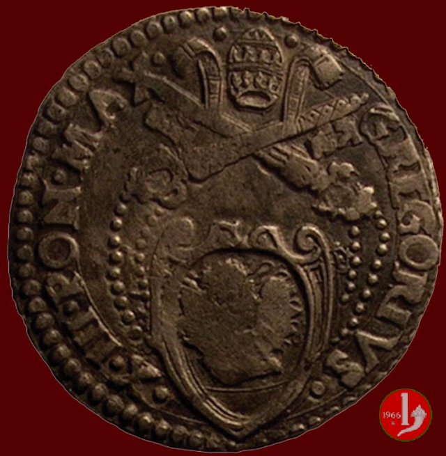 Testone (stemma e S.Pietro con armetta) 1572-1585 (Fano)