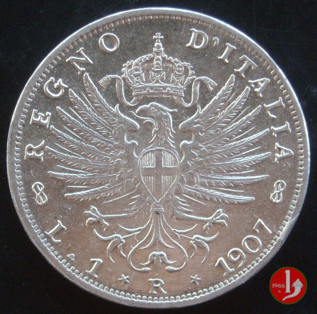 1 lira aquila sabauda 1907 (Roma)