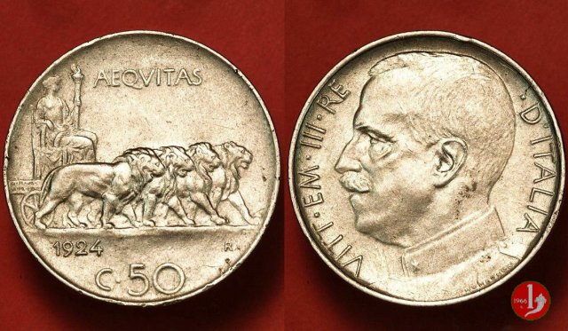 50 centesimi leoni 1924 (Roma)