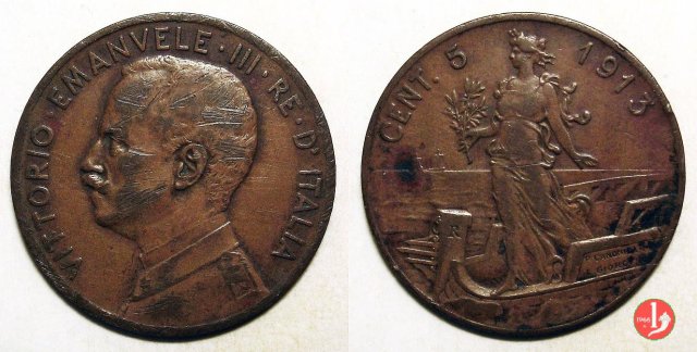 5 centesimi prora 1913 (Roma)