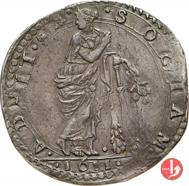 Lira con data e donna paludata 1611 (Modena)