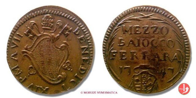 Mezzo Baiocco 1747 (Ferrara)