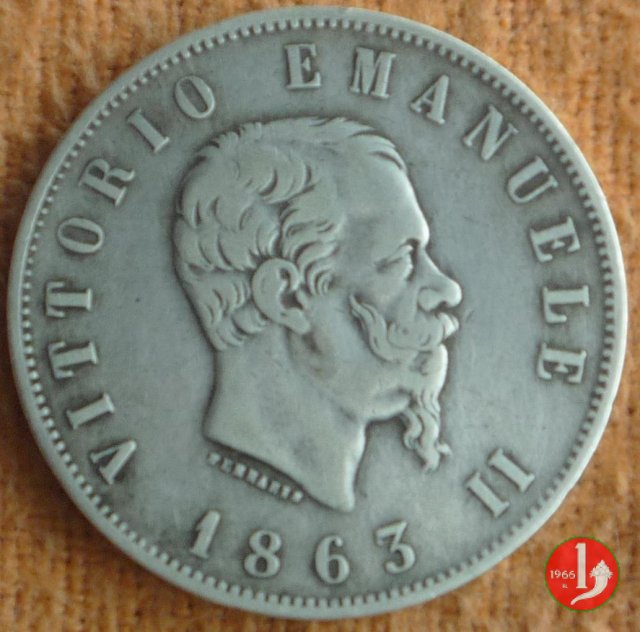 2 lire valore 1863 (Torino)