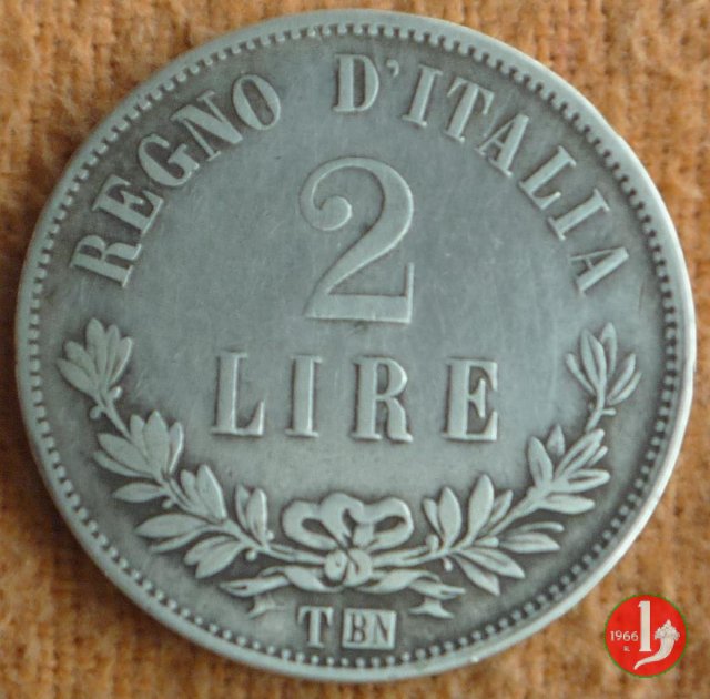 2 lire valore 1863 (Torino)