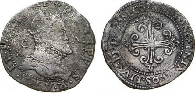 10 reali (4° tipo) 1556-1598 (Cagliari)