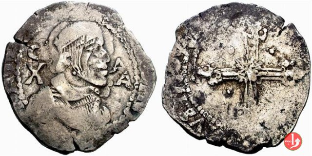 10 reali maltagliati (1° tipo) 1621-1665 (Cagliari)