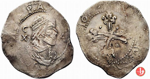 10 reali maltagliati (1° tipo) 1643 (Cagliari)