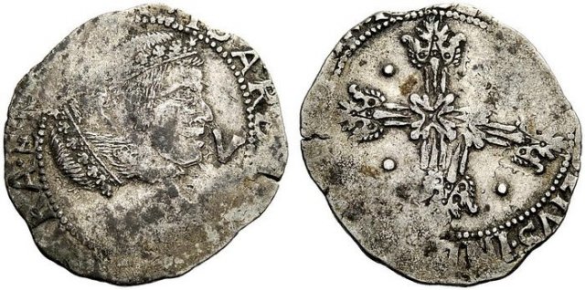 5 reali maltagliati (1° tipo) 1621-1665 (Cagliari)