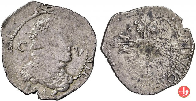 5 reali maltagliati (1° tipo) 1643 (Cagliari)
